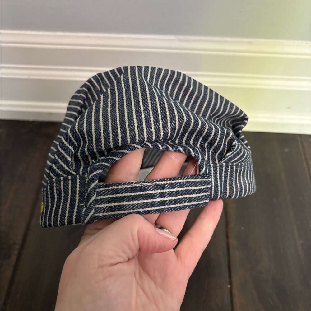 Kids train hat Striped Blue and White Cap with Embroidery - Picture 3 of 5